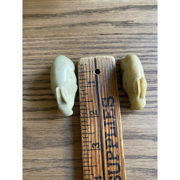 Vintage Mini Carved Soapstone Rabbit Set Vintage Soapstone Trinkets - Picture 5 of 5